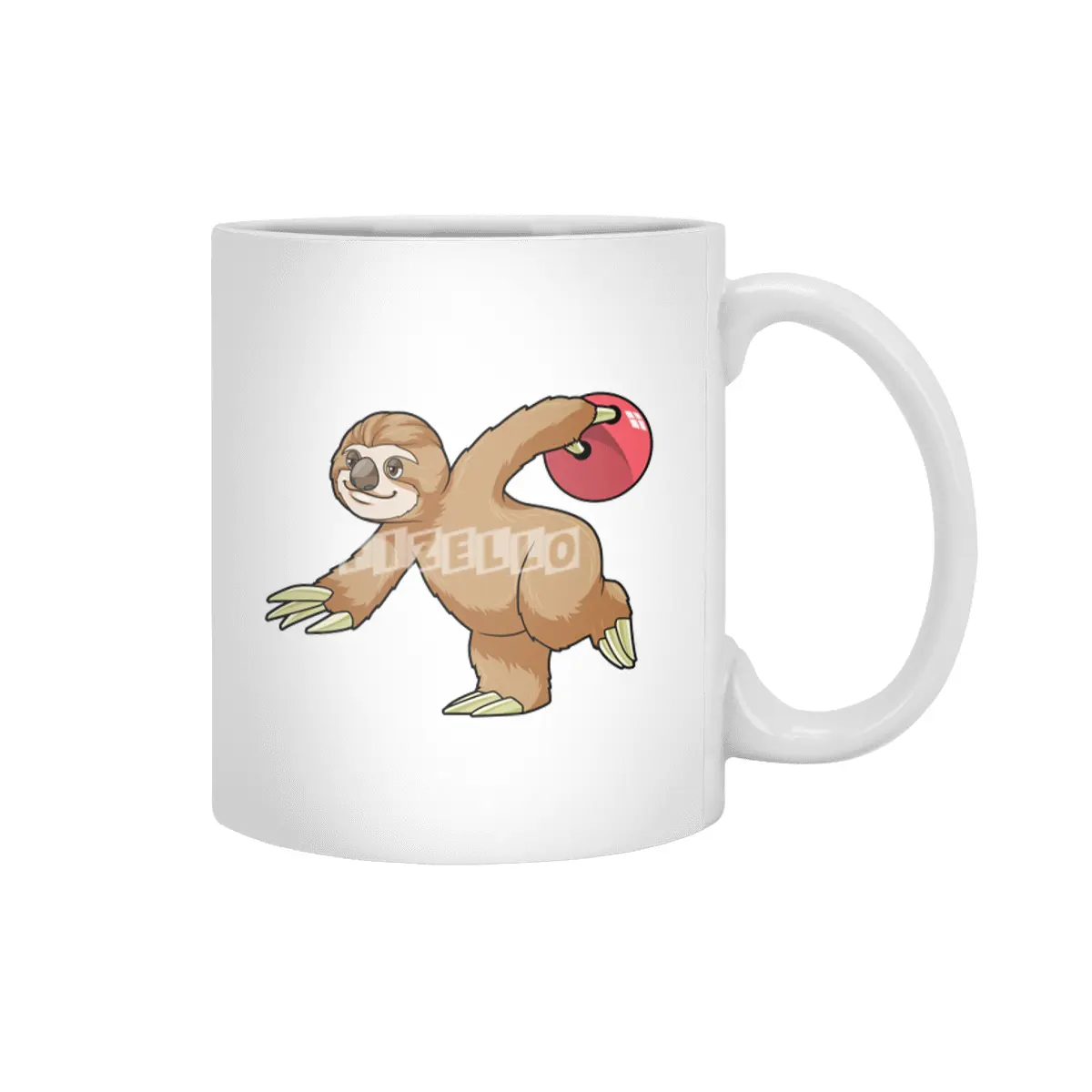 Sloth at Bowling with Bowling ball Beyaz Kupa