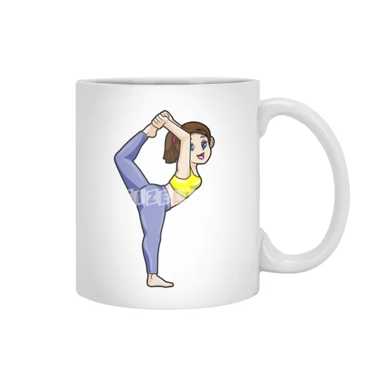 Woman at Yoga Stretching exercises Legs Beyaz Kupa