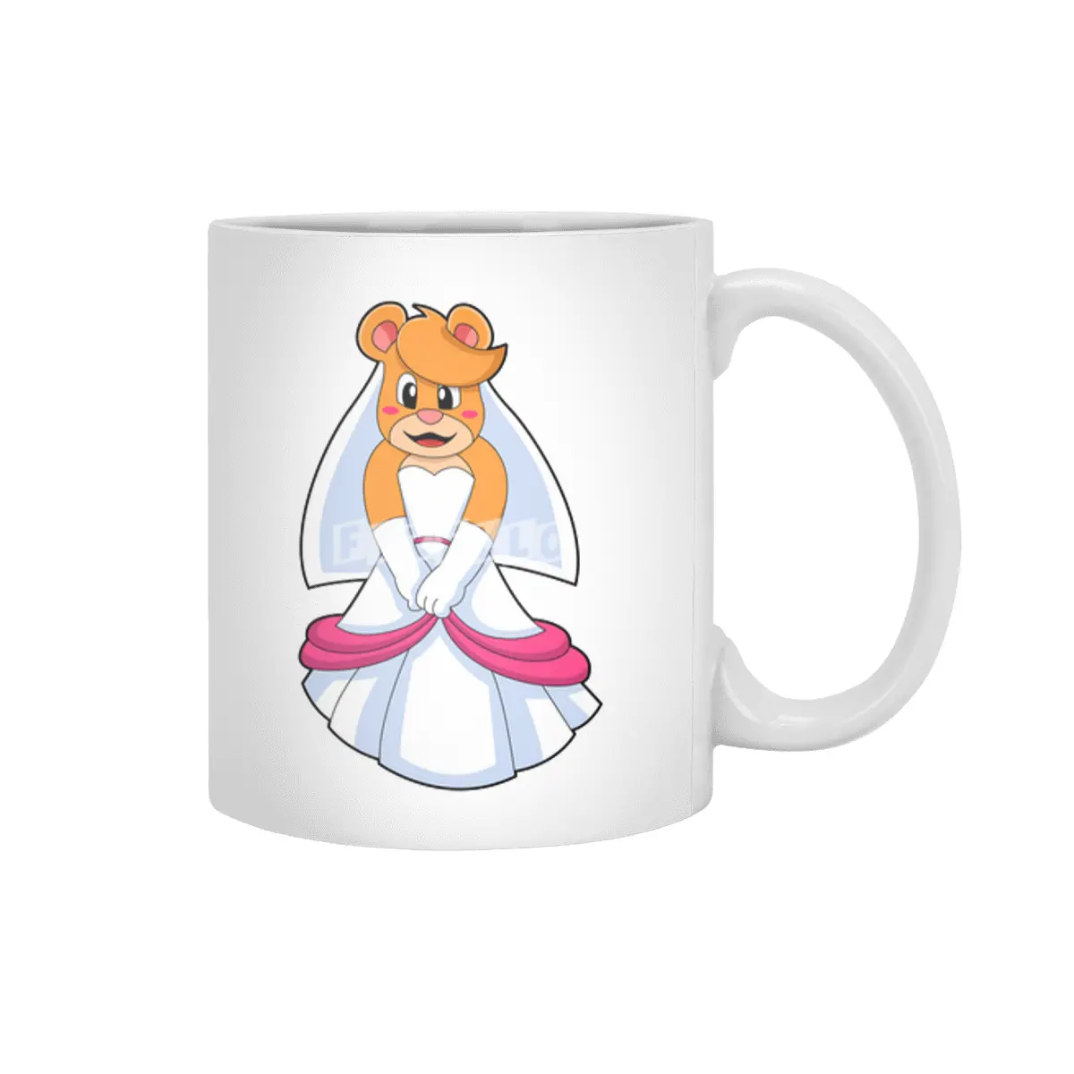 Bear with Wedding dress & Veil Beyaz Kupa