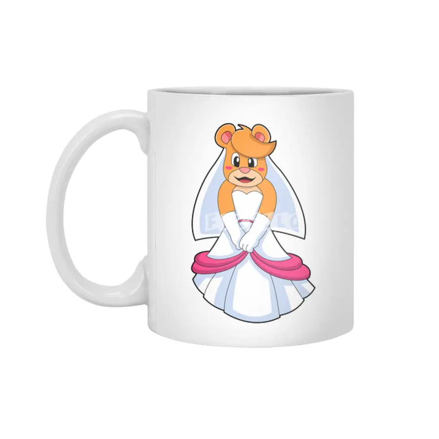 Bear with Wedding dress & Veil Beyaz Kupa