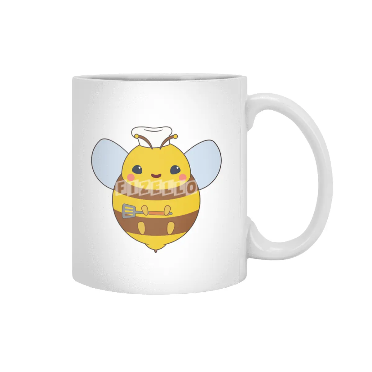 Bee as Cook with Chef's hat & Spatula Beyaz Kupa