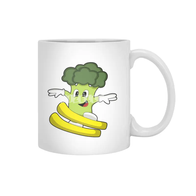 Broccoli as Skier with Ski Beyaz Kupa