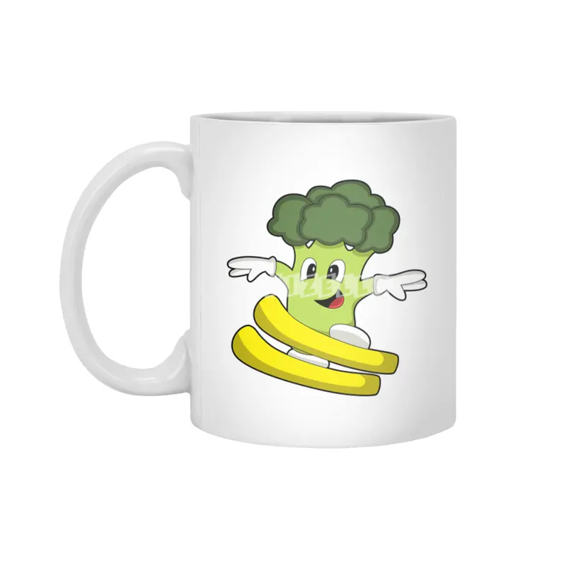Broccoli as Skier with Ski Beyaz Kupa