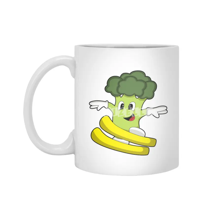 Broccoli as Skier with Ski Beyaz Kupa