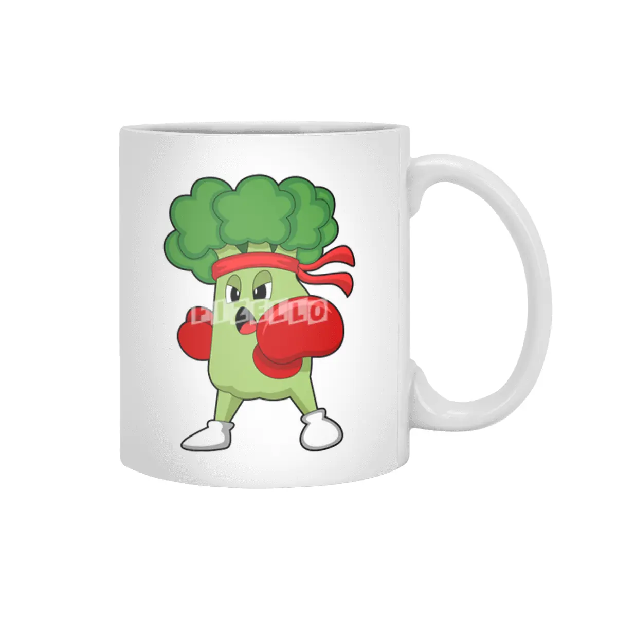 Broccoli at Boxing with Boxing gloves Beyaz Kupa