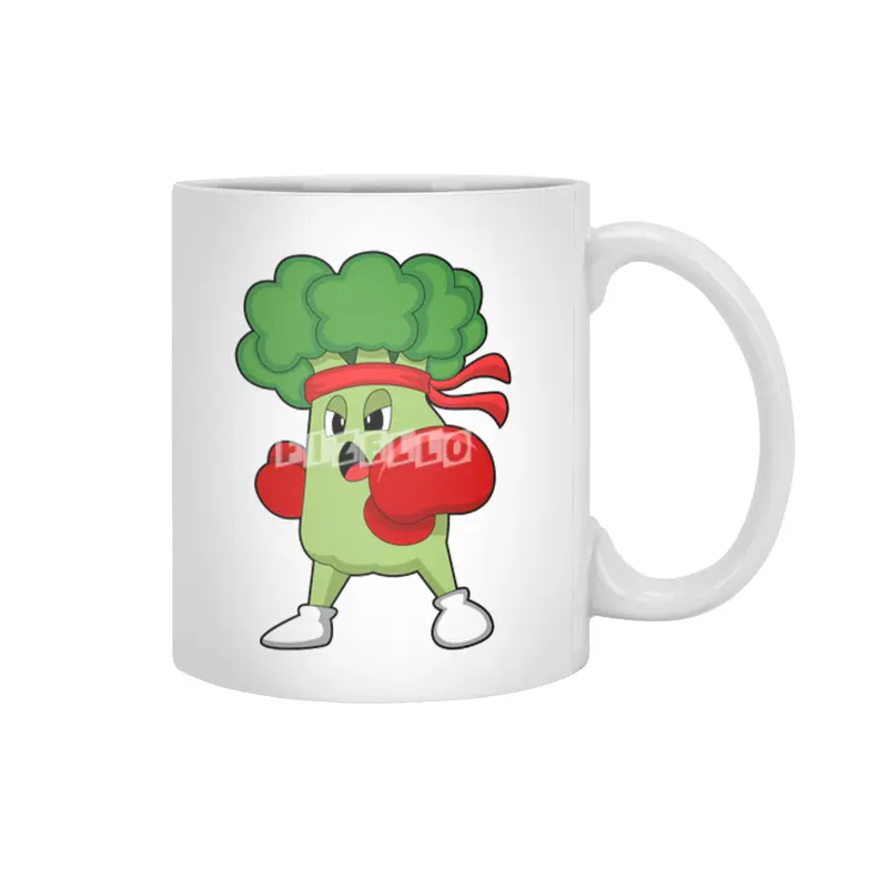 Broccoli at Boxing with Boxing gloves Beyaz Kupa