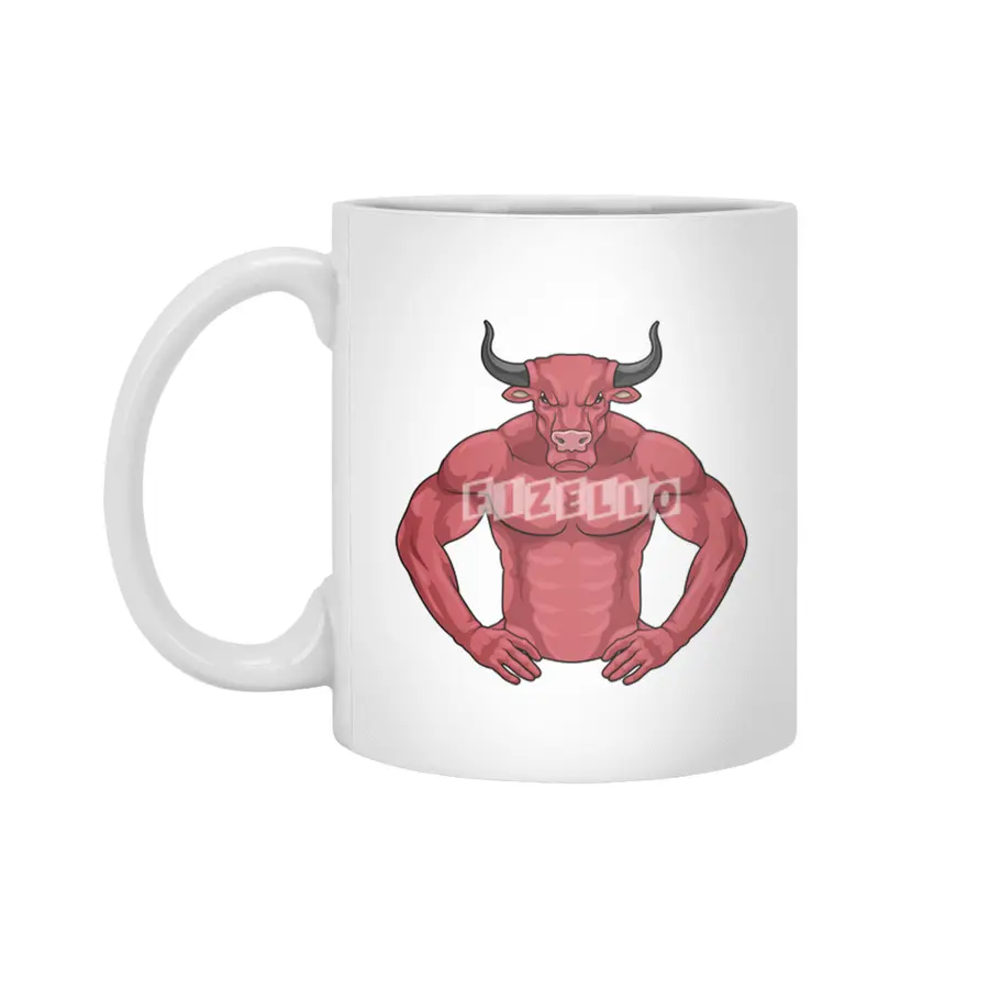 Bull as Bodybuilder extreme Beyaz Kupa