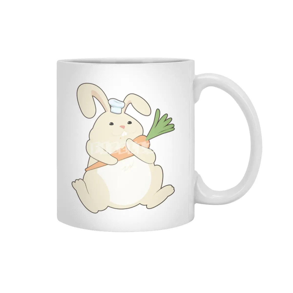 Bunny as Cook with Carrot Beyaz Kupa