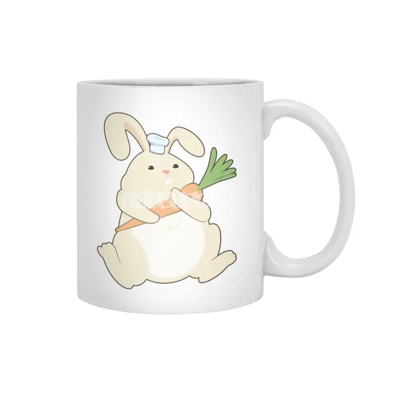 Bunny as Cook with Carrot Beyaz Kupa
