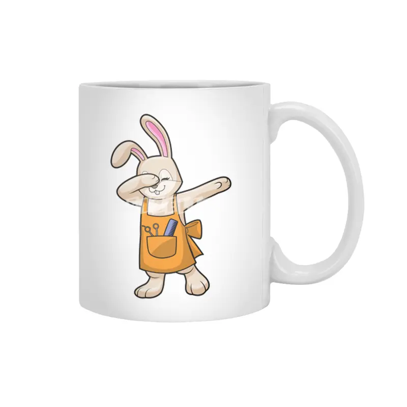 Bunny as Hairdresser with Comb & Scissors Beyaz Kupa