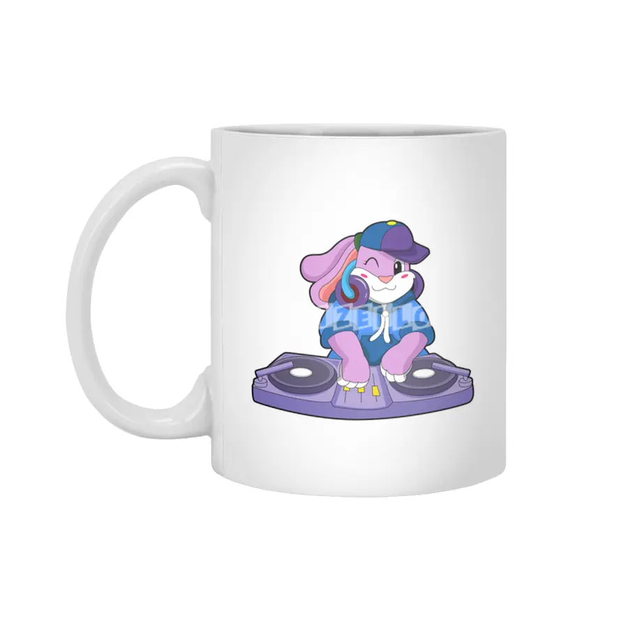 Bunny as Musician with Mixer Beyaz Kupa