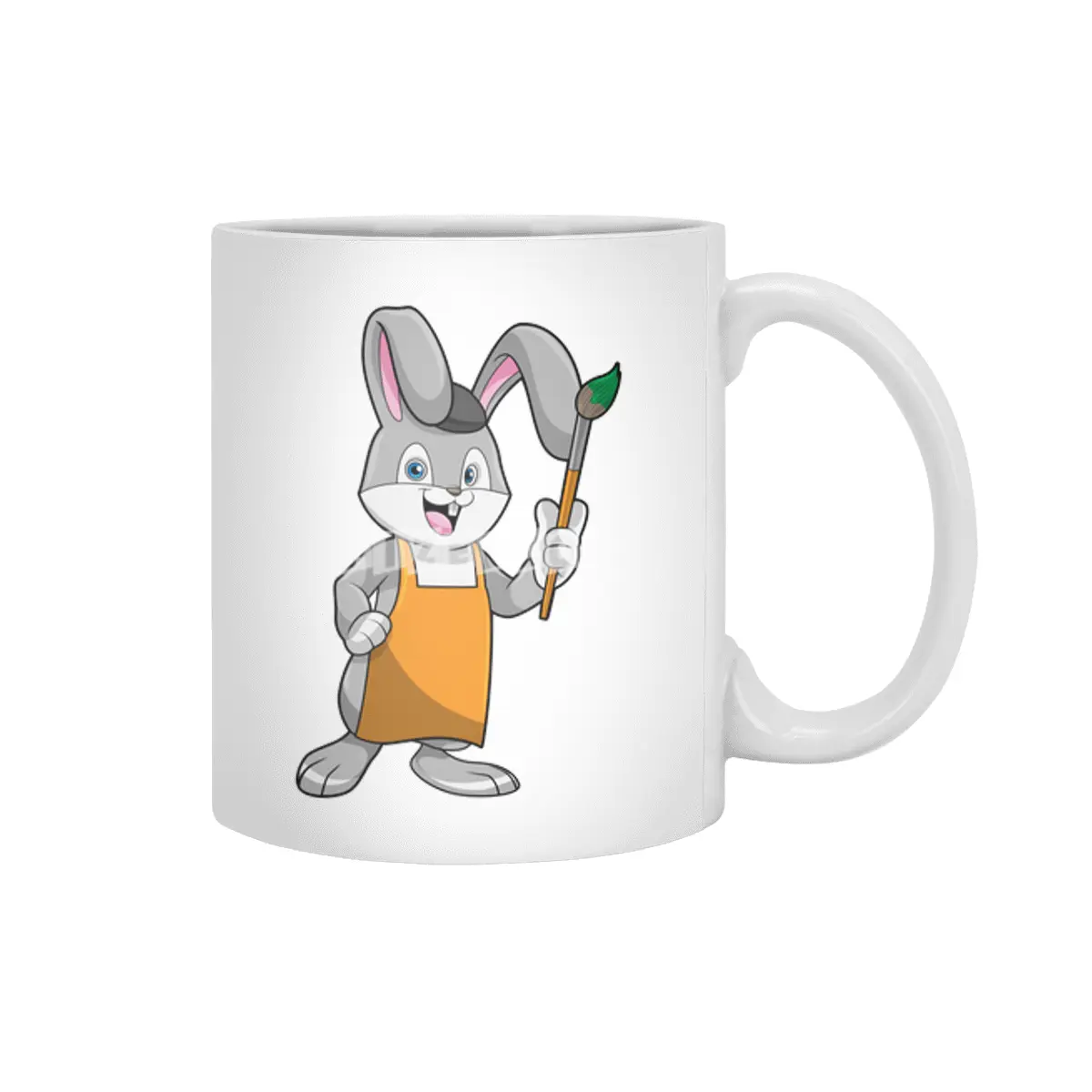 Bunny as Painter with Paint brush Beyaz Kupa