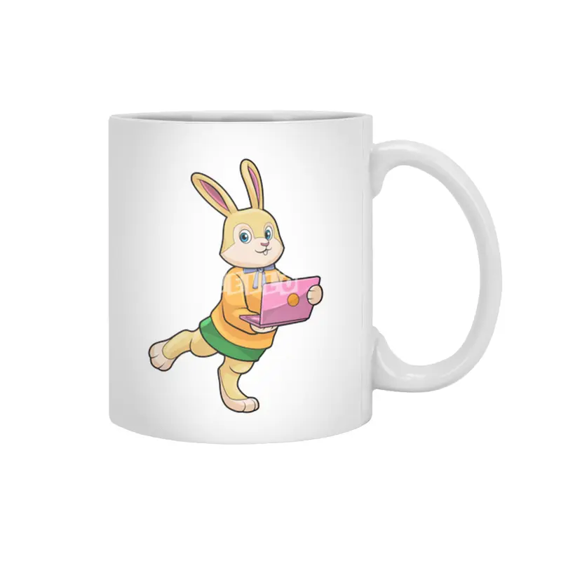 Bunny as Secretary with Laptop Beyaz Kupa
