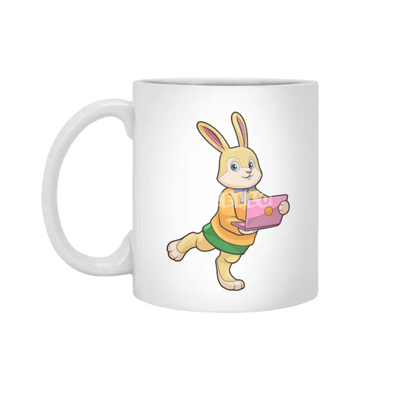 Bunny as Secretary with Laptop Beyaz Kupa