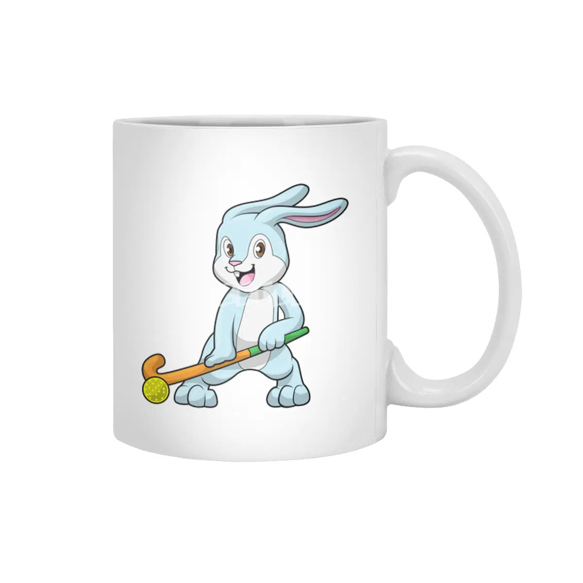 Bunny at Field hockey with Hockey stick Beyaz Kupa