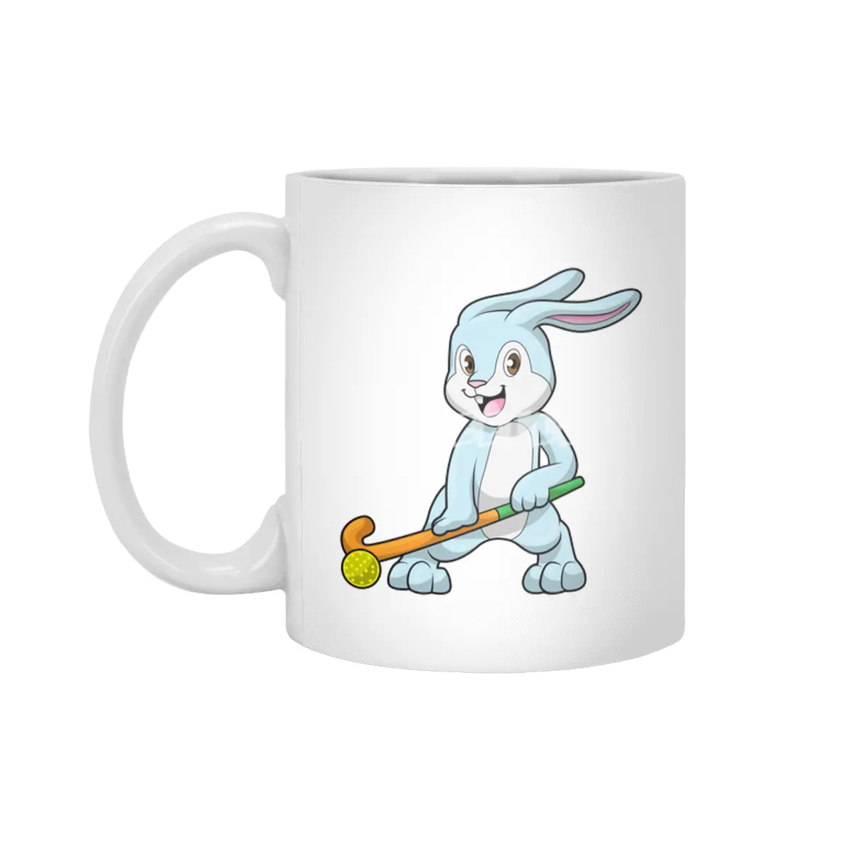 Bunny at Field hockey with Hockey stick Beyaz Kupa