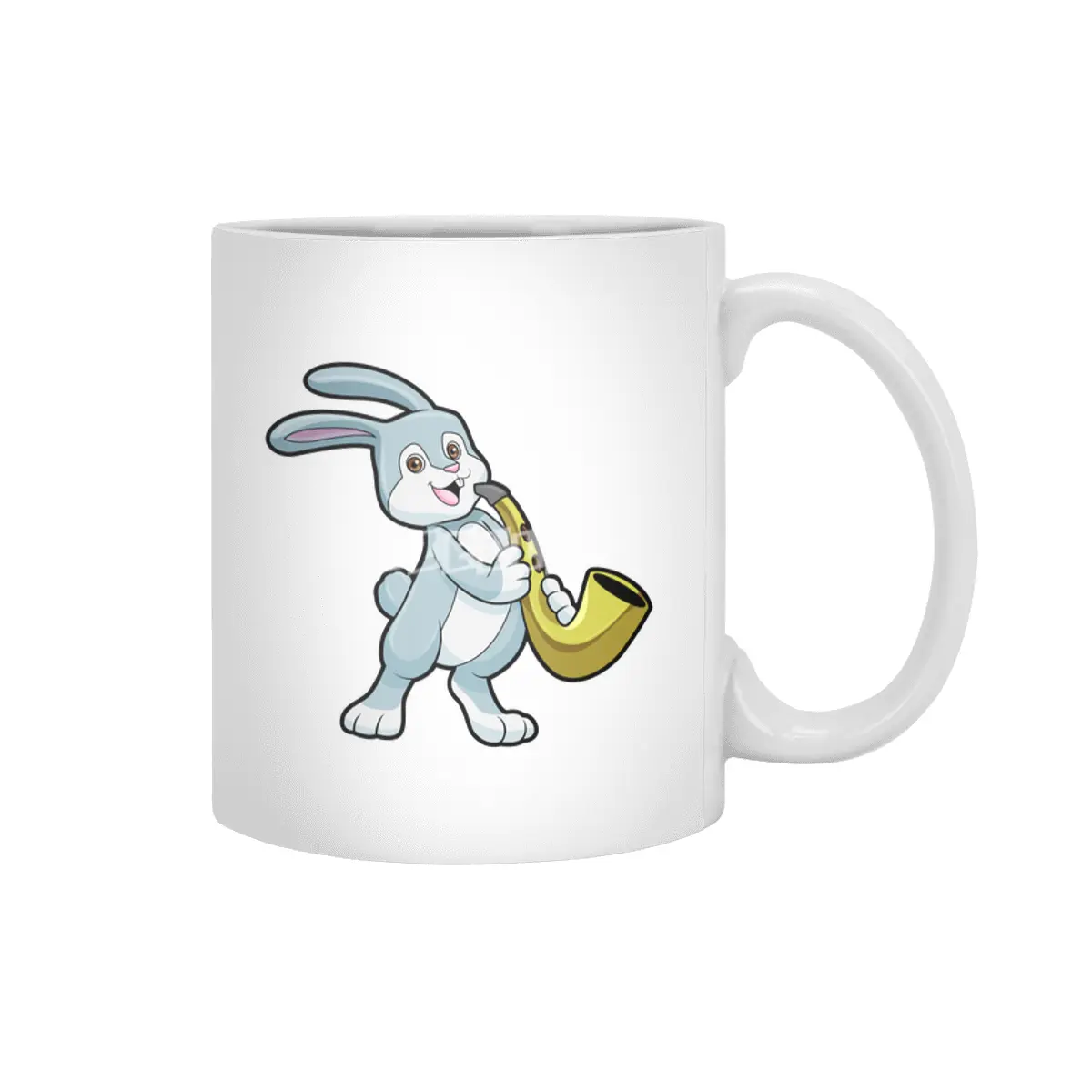 Bunny at Music with Saxophone Beyaz Kupa