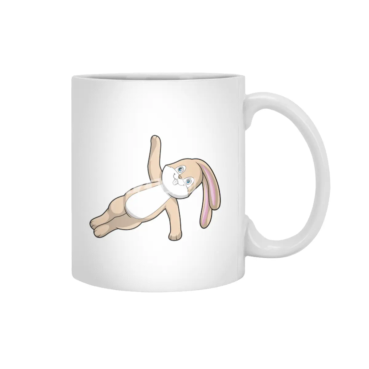 Bunny at Yoga Stretching Beyaz Kupa