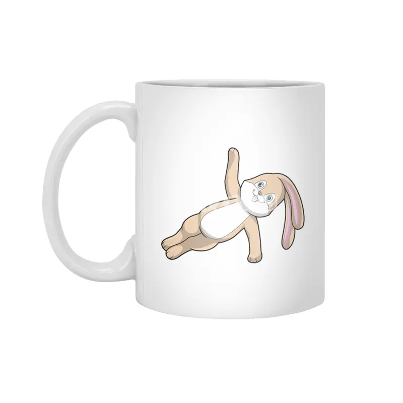 Bunny at Yoga Stretching Beyaz Kupa
