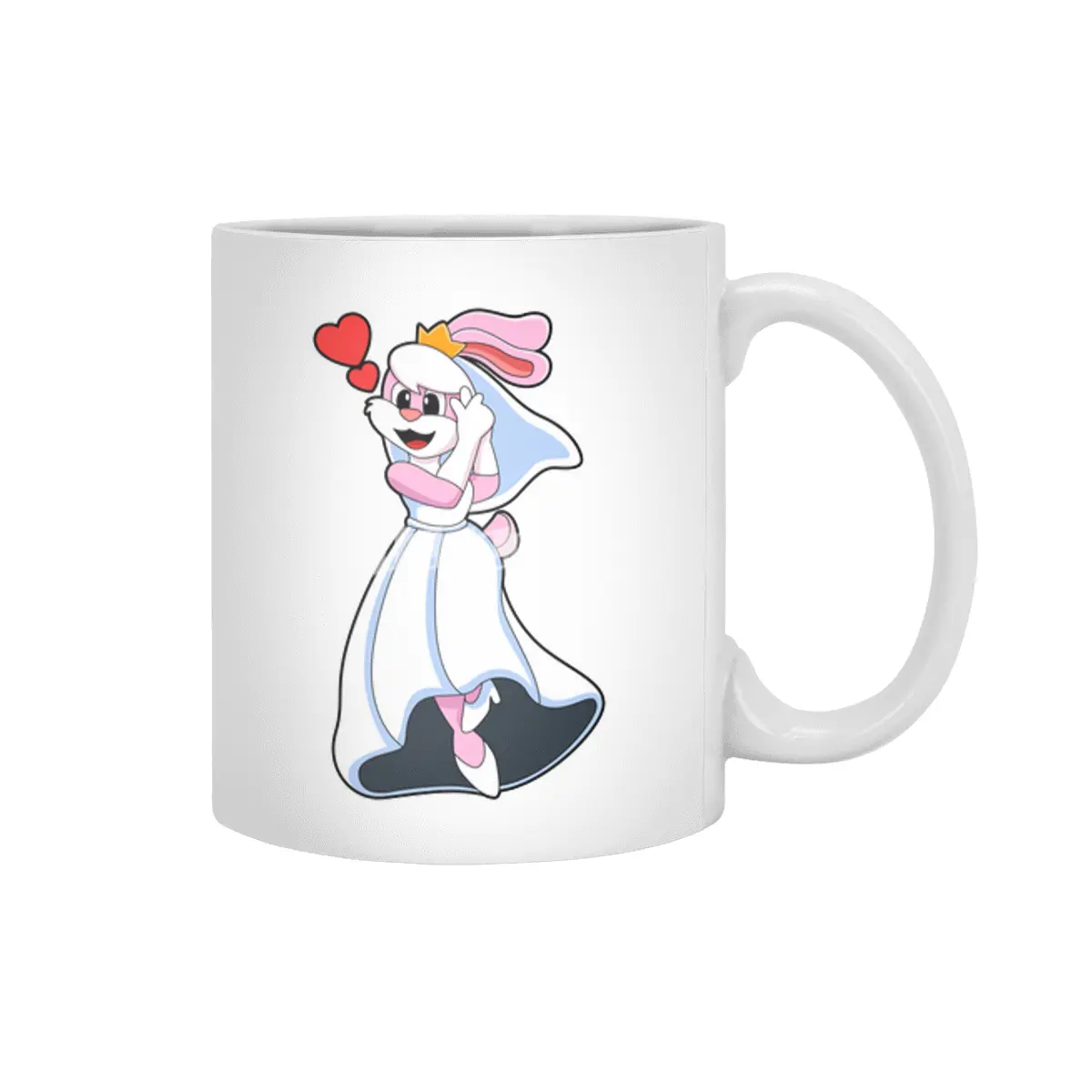 Bunny with Wedding dress & Crown Beyaz Kupa