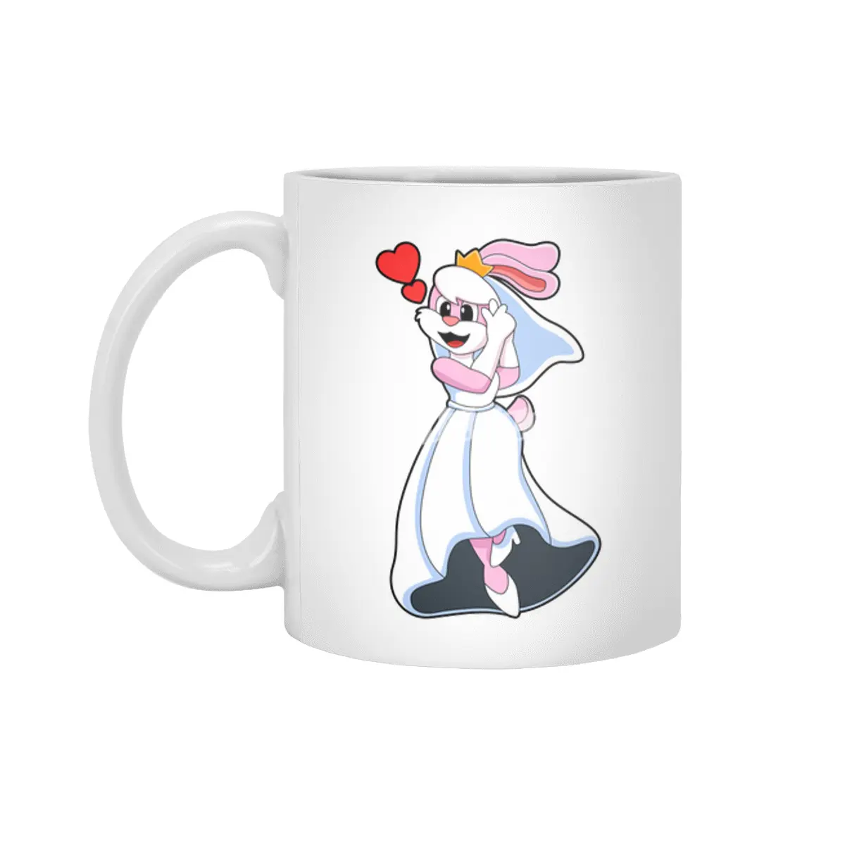 Bunny with Wedding dress & Crown Beyaz Kupa