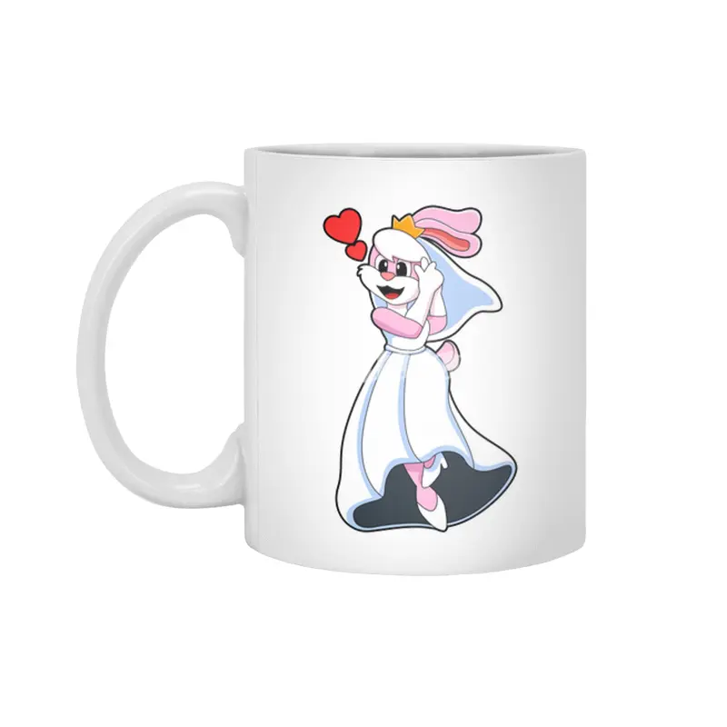 Bunny with Wedding dress & Crown Beyaz Kupa