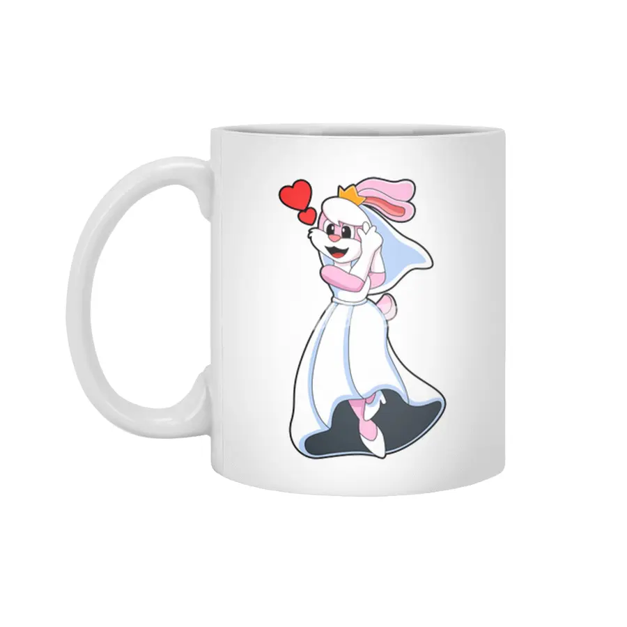 Bunny with Wedding dress & Crown Beyaz Kupa