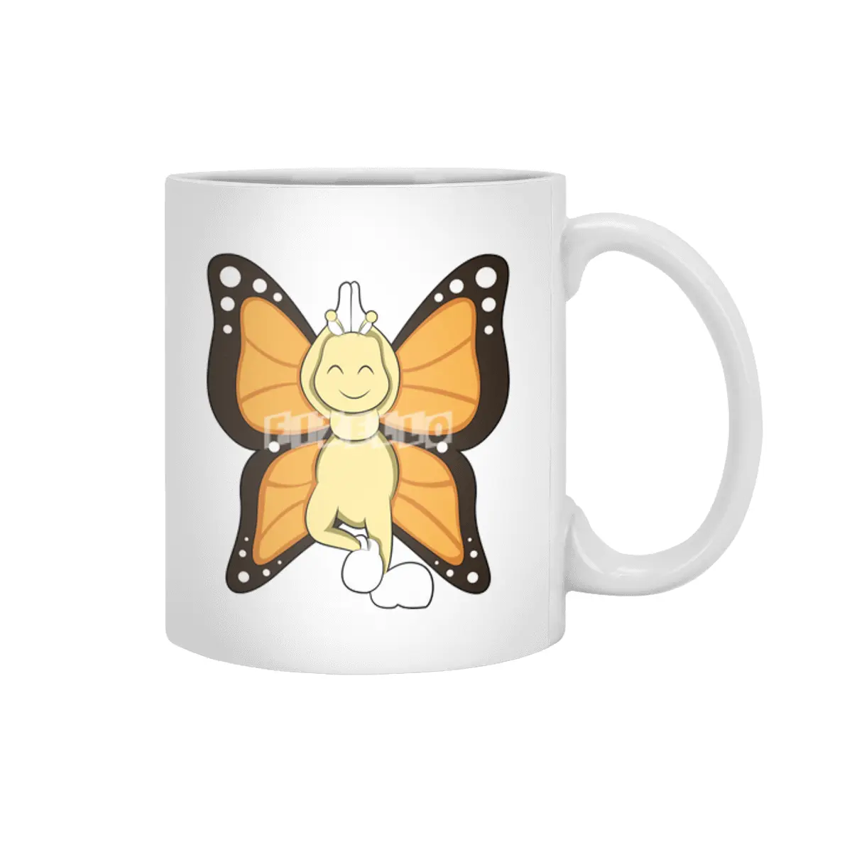 Butterfly at Yoga Stretching exercises Beyaz Kupa