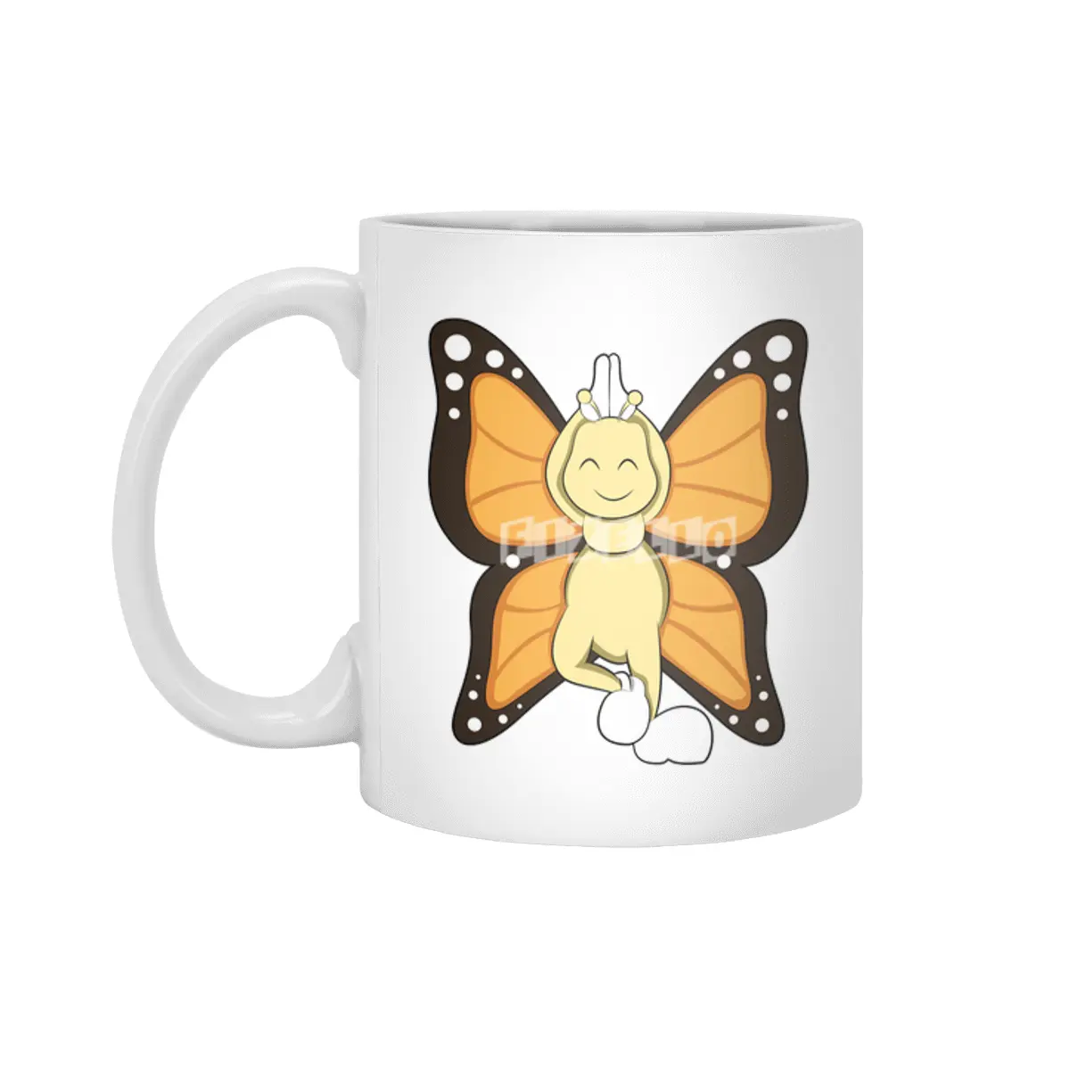 Butterfly at Yoga Stretching exercises Beyaz Kupa