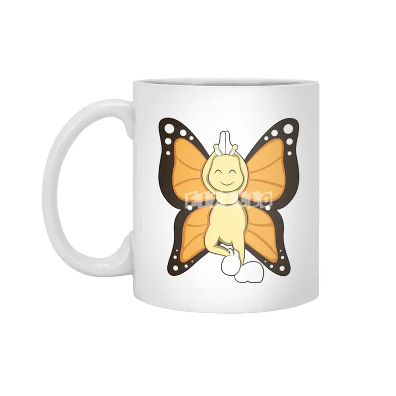 Butterfly at Yoga Stretching exercises Beyaz Kupa