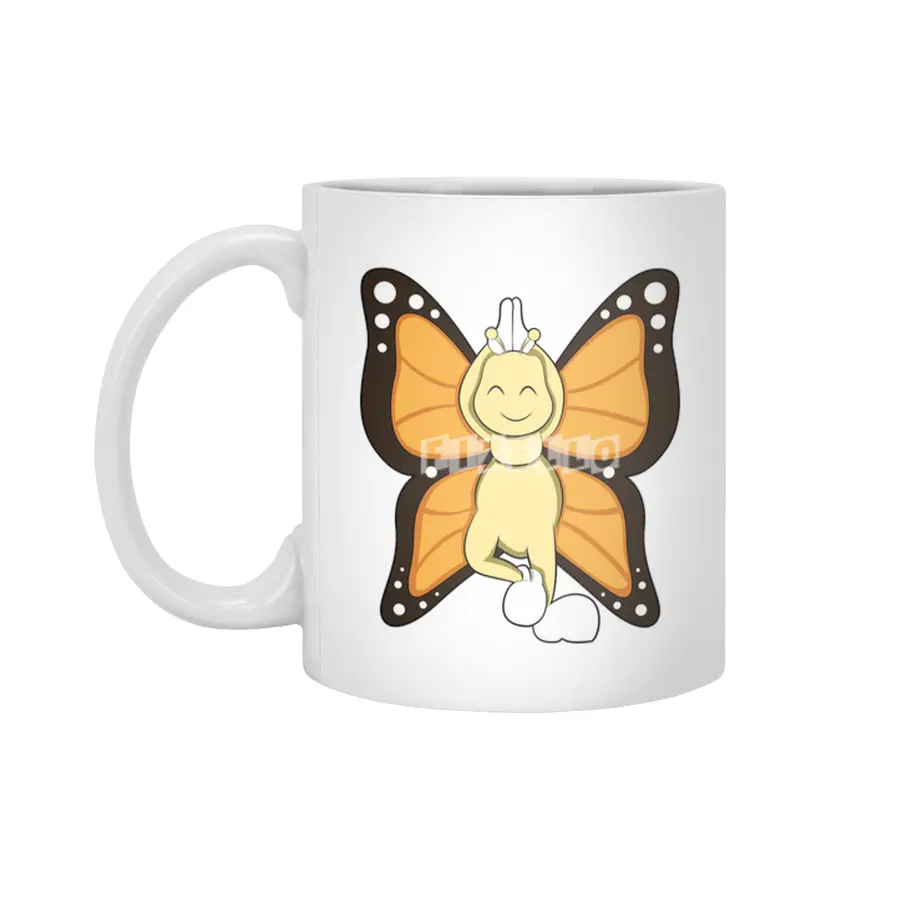 Butterfly at Yoga Stretching exercises Beyaz Kupa