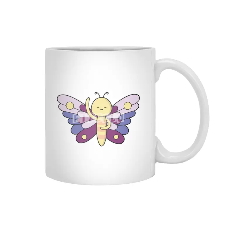 Butterfly with Dots Beyaz Kupa