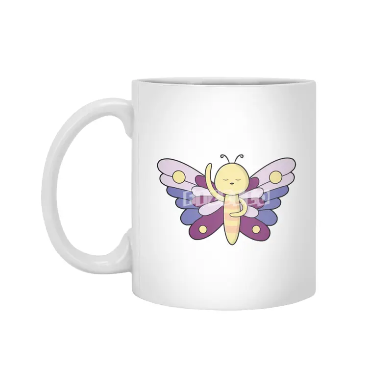 Butterfly with Dots Beyaz Kupa