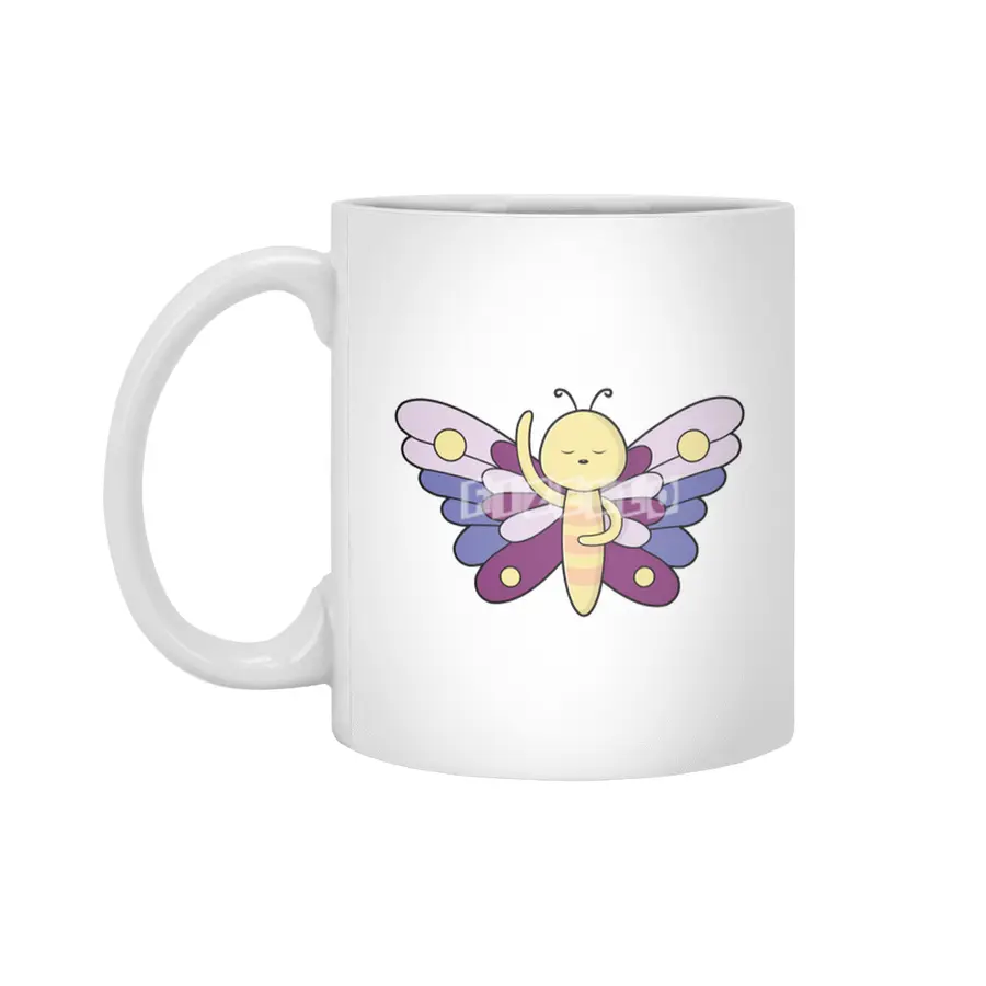 Butterfly with Dots Beyaz Kupa