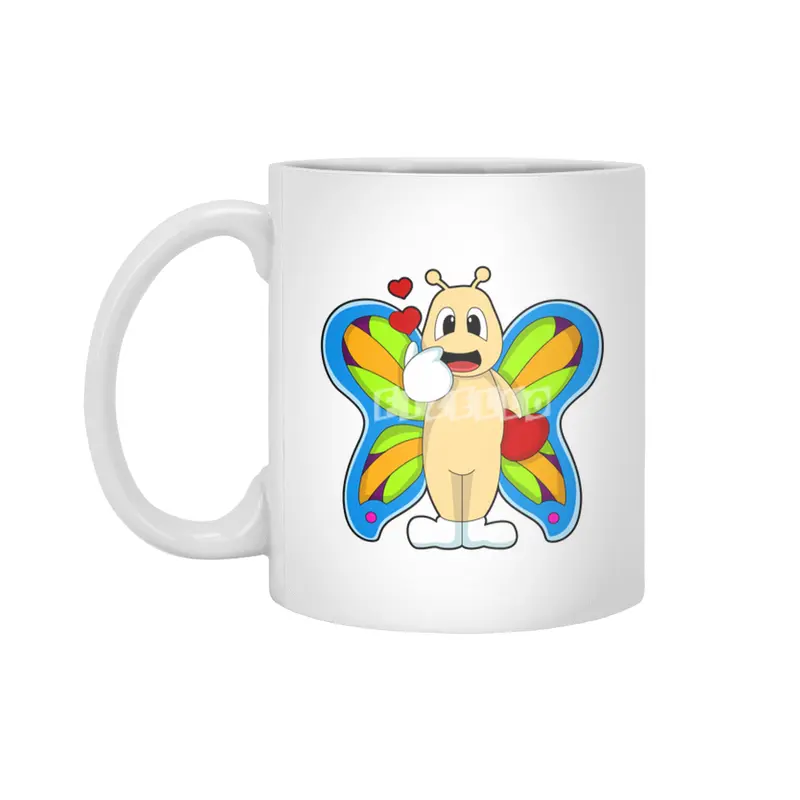 Butterfly with Heart Beyaz Kupa