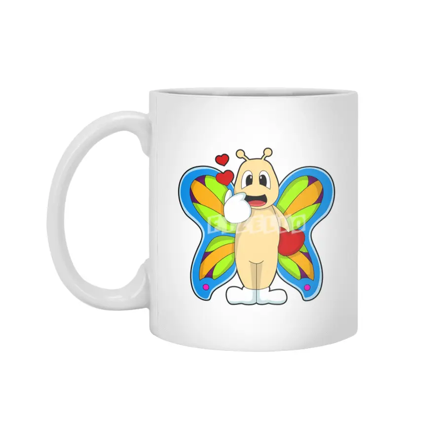 Butterfly with Heart Beyaz Kupa