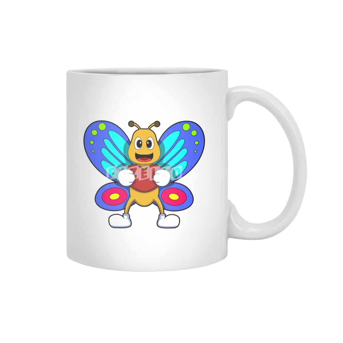 Butterfly with Heart Beyaz Kupa
