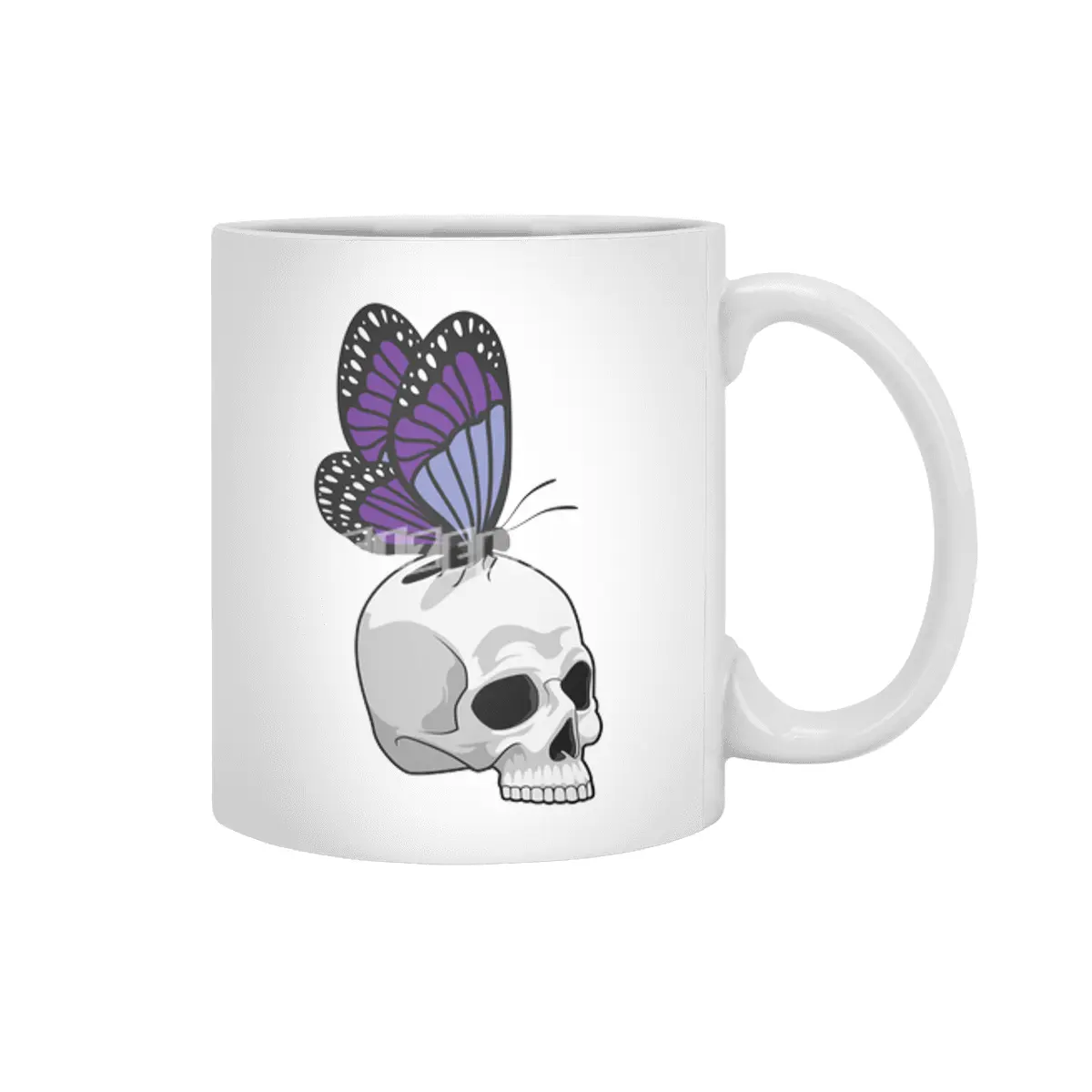 Butterfly with Skull Beyaz Kupa