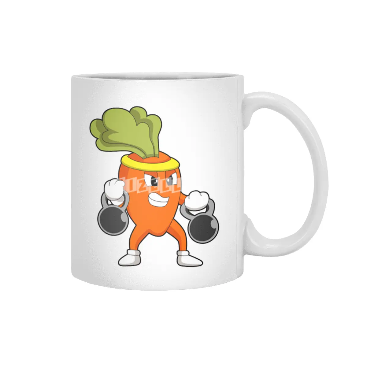 Carrot at Fitness with Dumbbells Beyaz Kupa