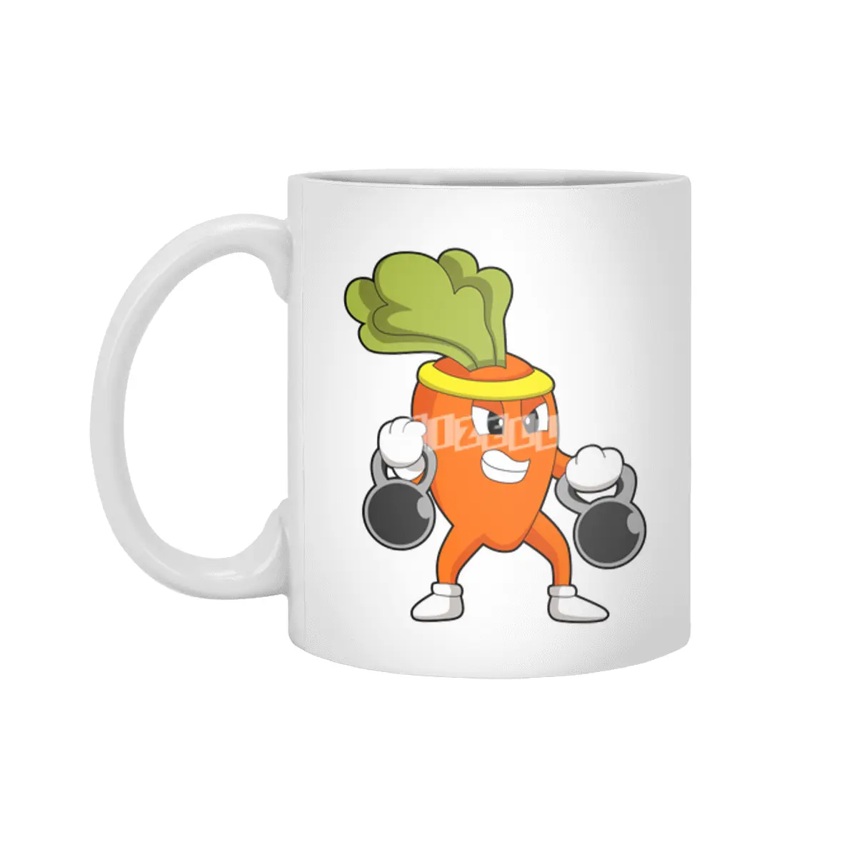 Carrot at Fitness with Dumbbells Beyaz Kupa