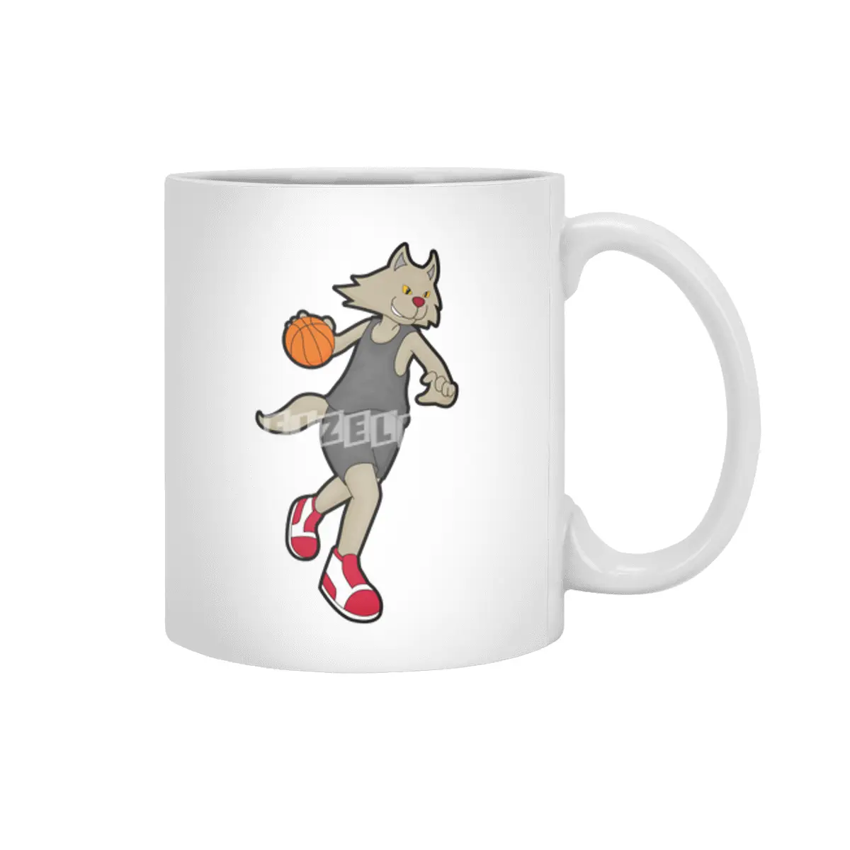Cat as Basketball player with Basketball Beyaz Kupa