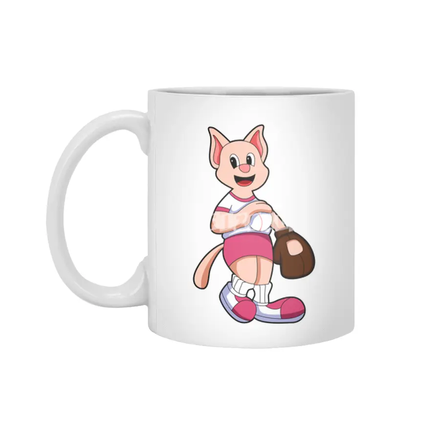 Cat at Baseball Sports Beyaz Kupa