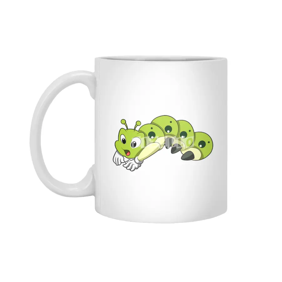 Caterpillar at Yoga Stretching exercises Beyaz Kupa