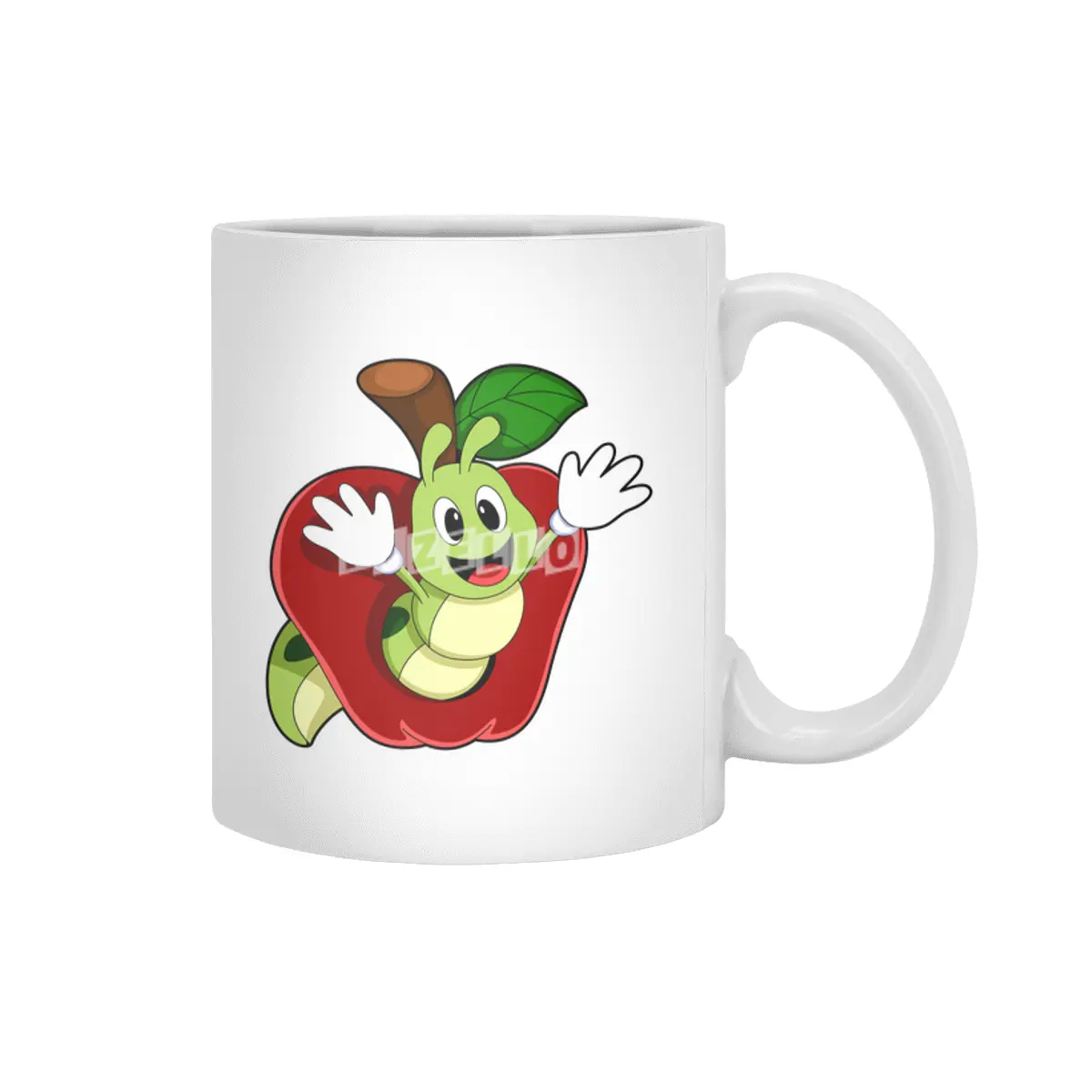 Caterpillar in Apple Beyaz Kupa