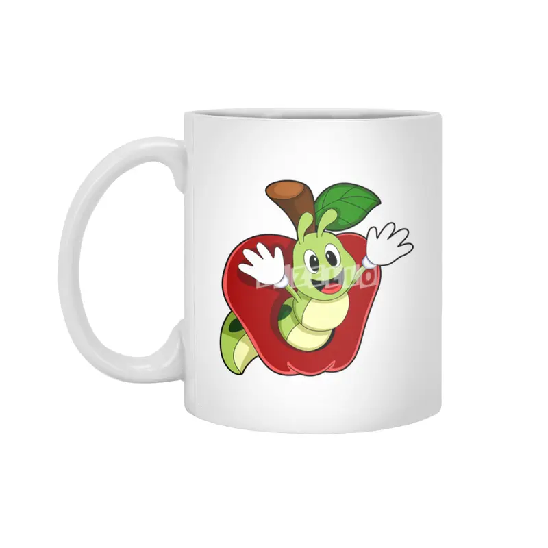 Caterpillar in Apple Beyaz Kupa