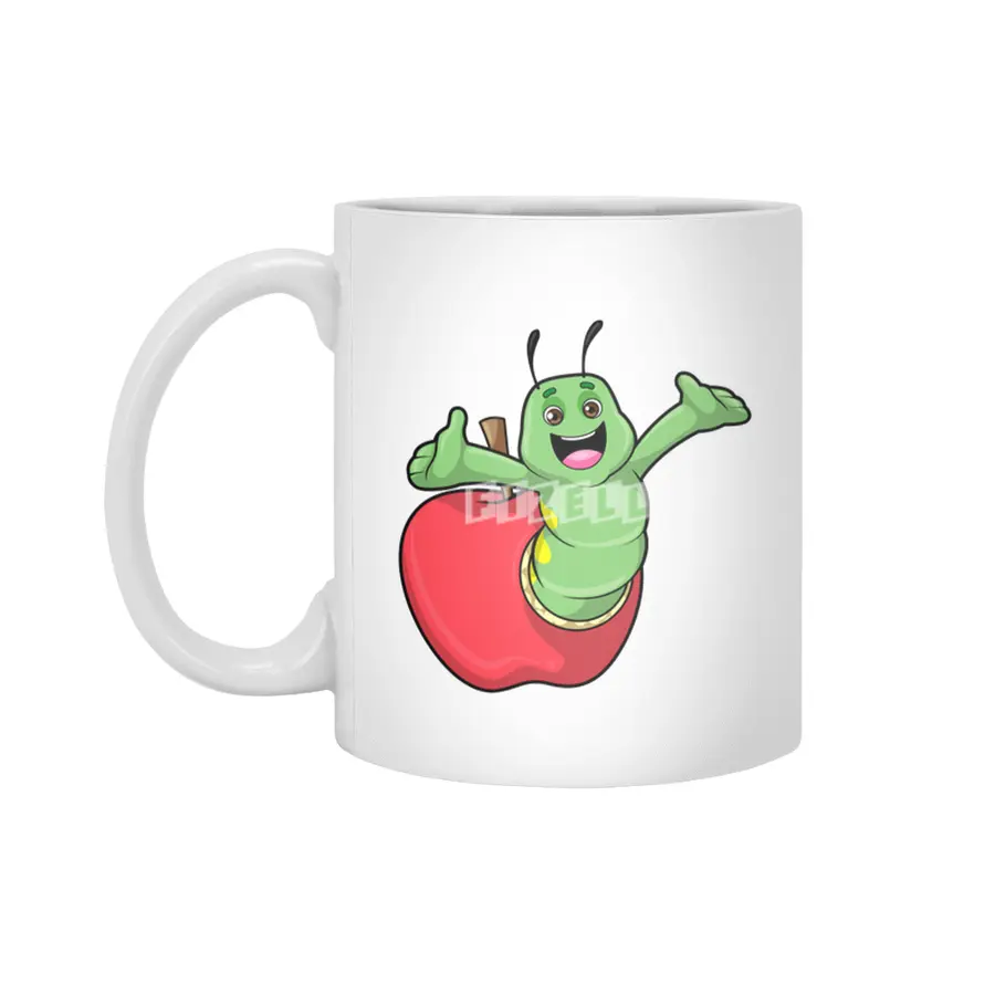 Caterpillar with Apple Beyaz Kupa
