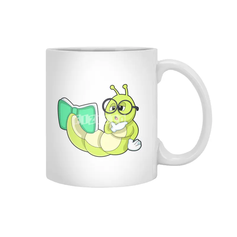 Caterpillar with Book Beyaz Kupa