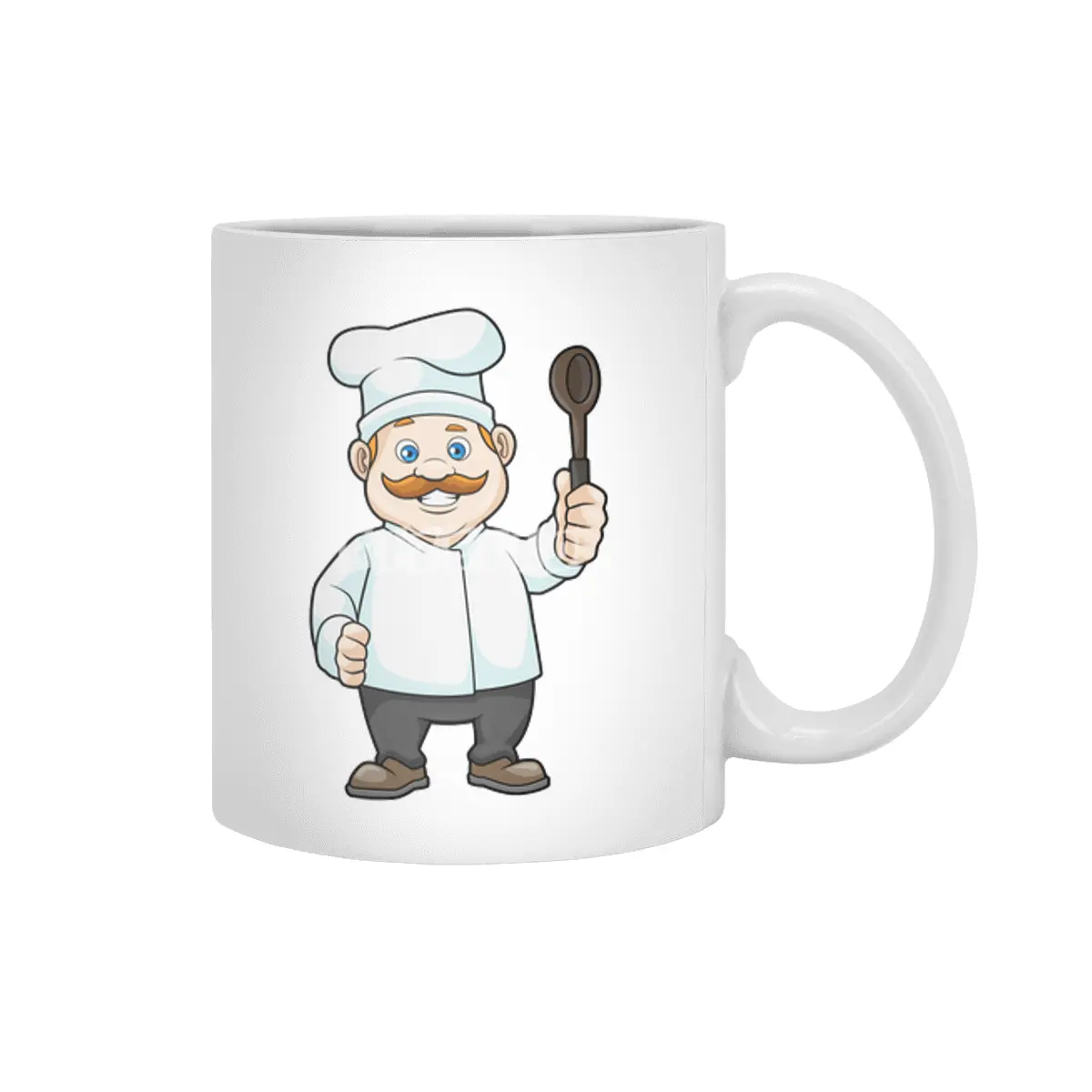 Chef with Chef's hat & Soup spoon Beyaz Kupa