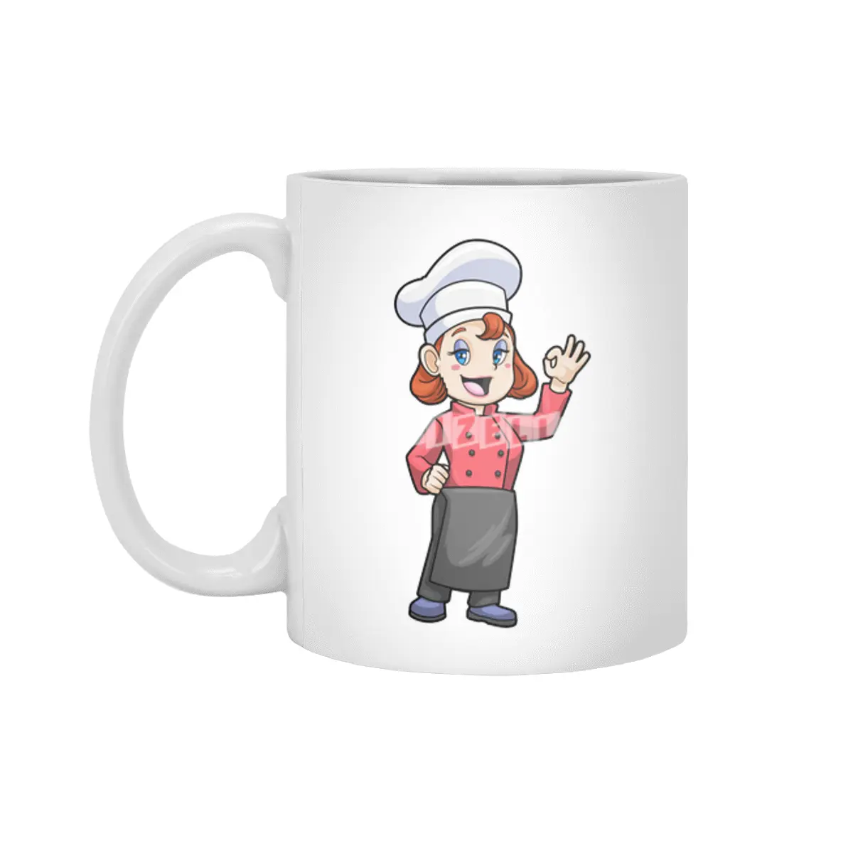 Chef with Cooking apron Beyaz Kupa