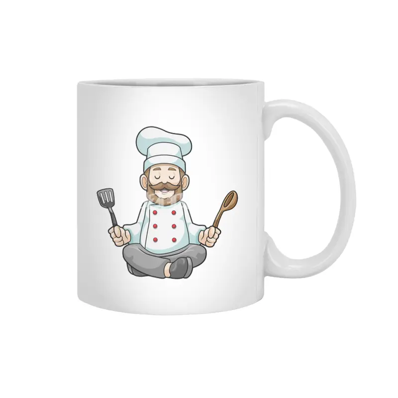 Chef with Cooking apron & Wooden spoon at Yoga Beyaz Kupa